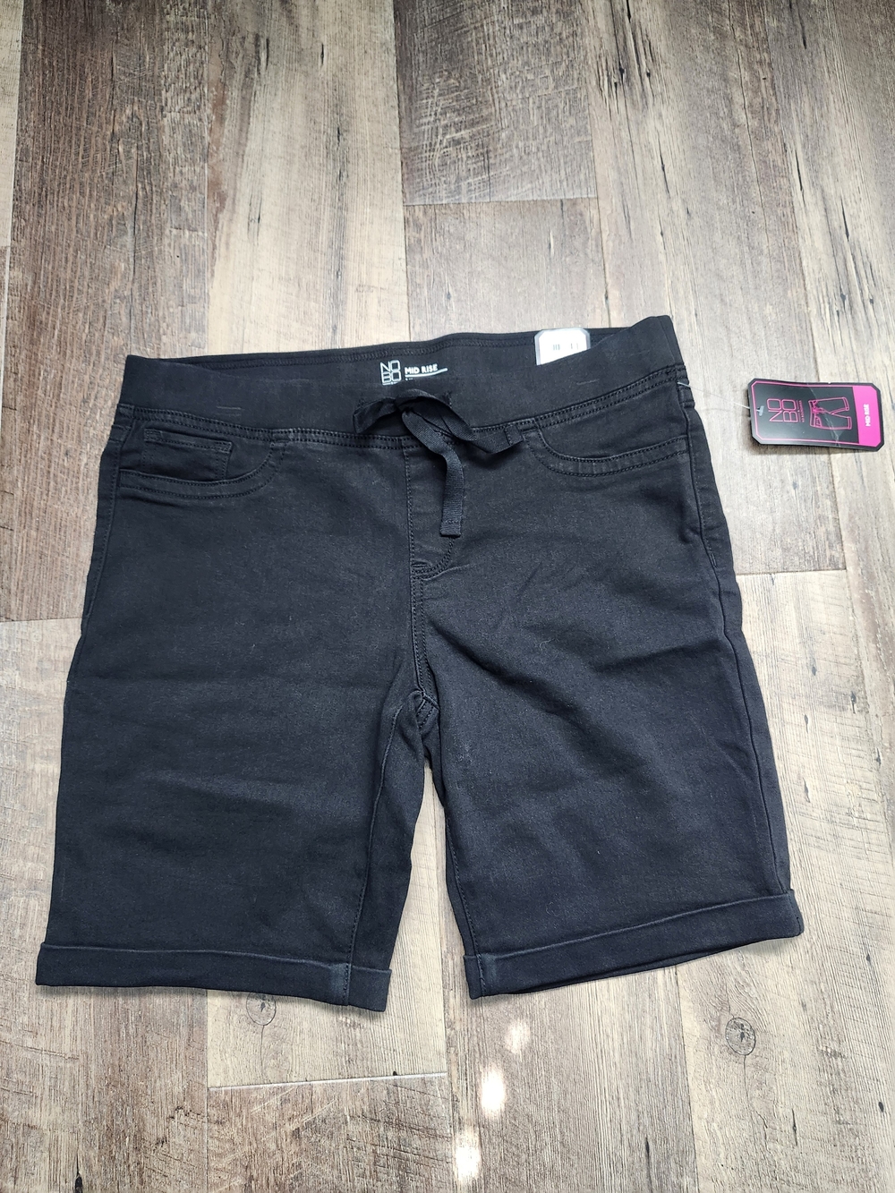 No Boundaries Black Women's Knit Drawstring Shorts